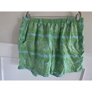 Columbia PFG Backcast III Water Shorts Mens XXL Green Blue Fish Print 6 Inseam